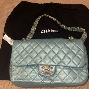 Extremely rare Metallic green limited edition semi precious stones bag PriceFirm